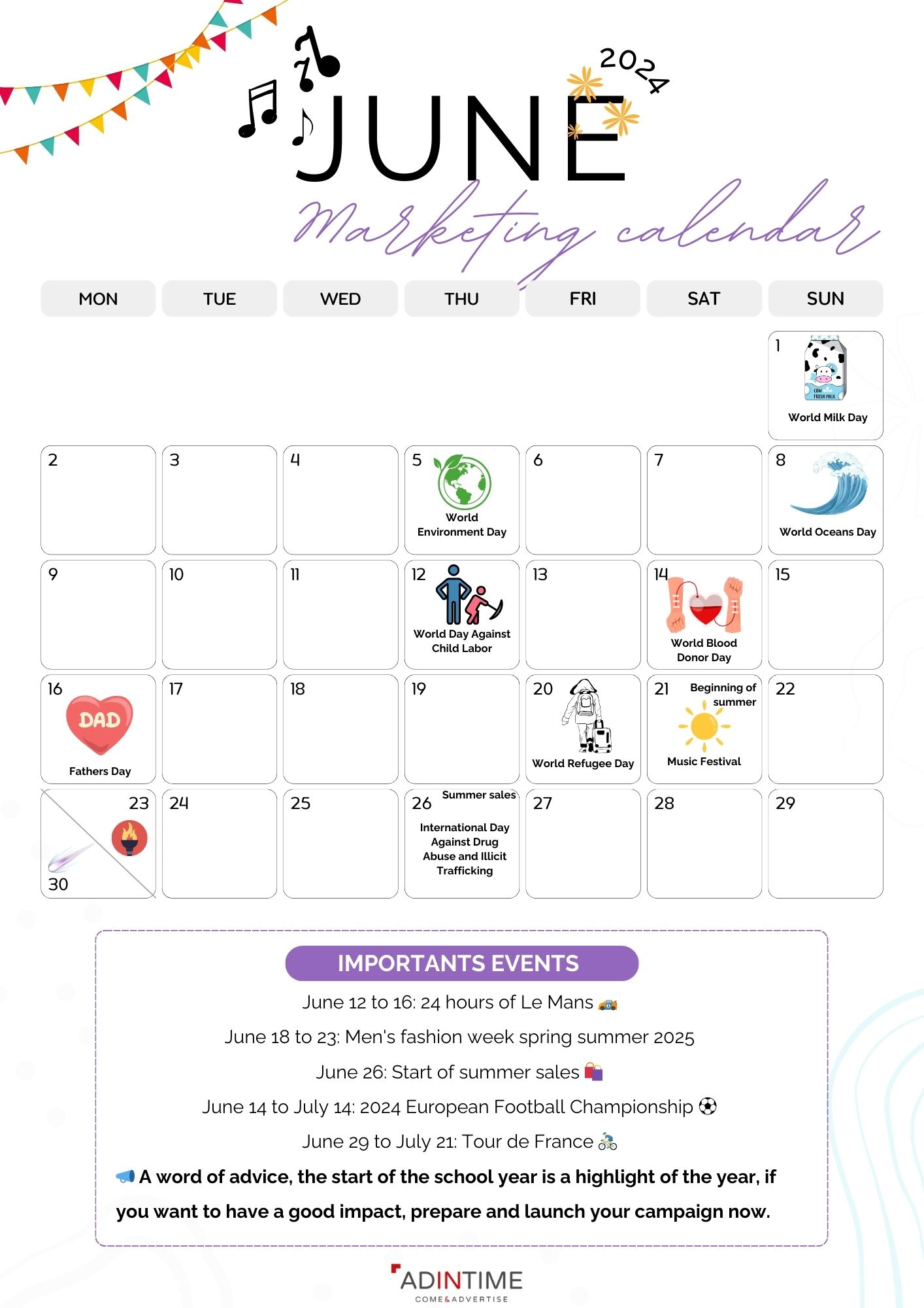 June Calendar marketing 2024